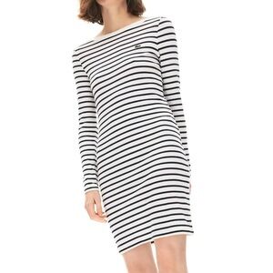 Lacoste Boat Collar Nautical Ribbed Cotton Dress Women's